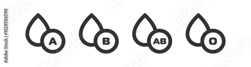 Blood group icon. Blood donor. Laboratory analysis.
