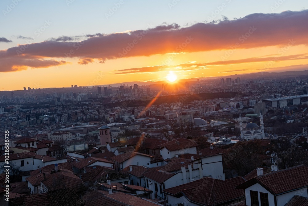 Sunset view over Ankara cityscape Sunset view over Ankara cityscape