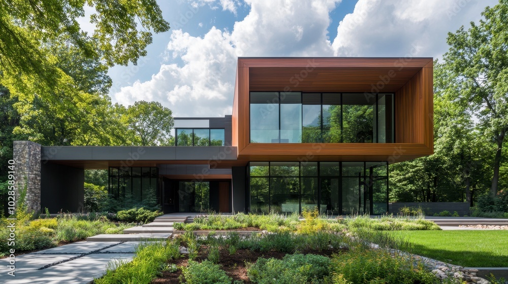 Modern Architectural Home Surrounded by Greenery Modern Architectural Home Surrounded by Greenery