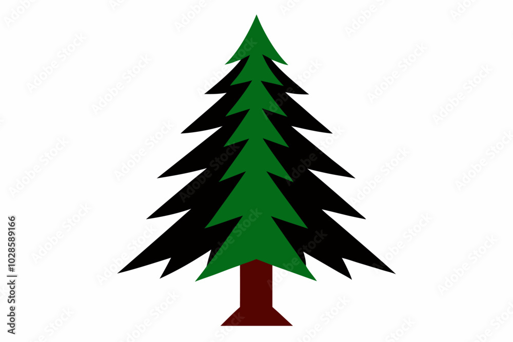 Fototapeta premium Stylish Creative Christmas silhouette vector style with a white background