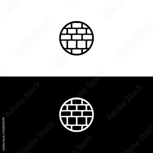circle building bricks logo vector illustration template design