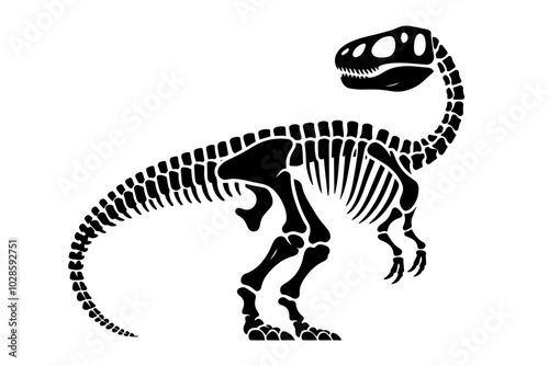 Tyrannosaurus dinosaur skeleton silhouette