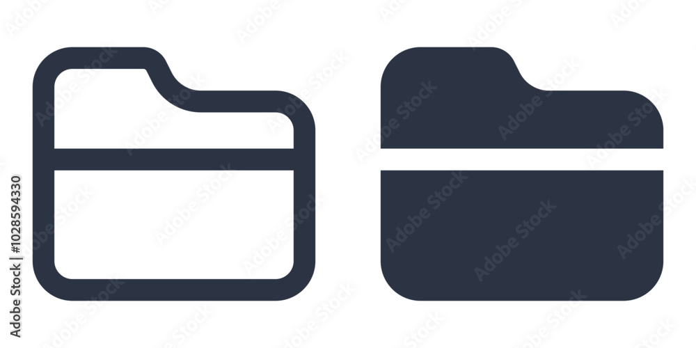 Closed Folder simple icons set designed in filled, outline, line and stroke style Closed Folder simple icons set designed in filled, outline, line and stroke style