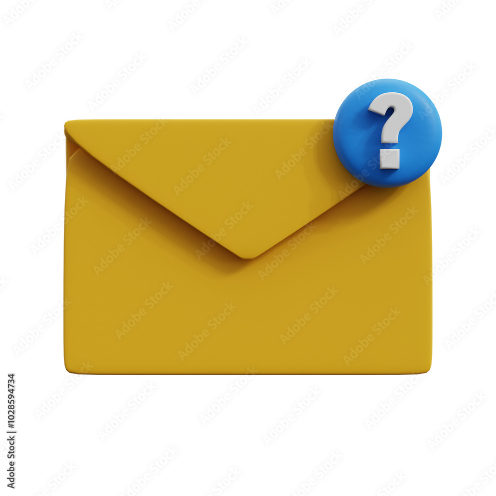3d rendered email question illustration 3d rendered email question illustration