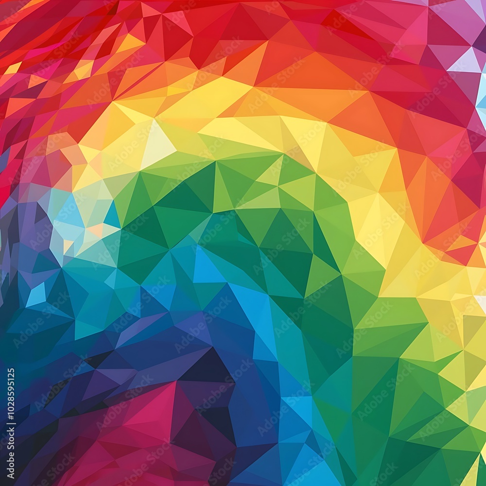 Obraz premium Colorful rainbow polygon background or vector frame. Rainbow colors