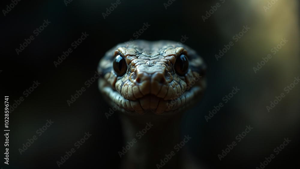 Fototapeta premium snake bite frontal into the camera