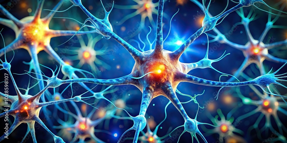 Nerve cells sending receiving neurotransmitters Nerve cells sending receiving neurotransmitters