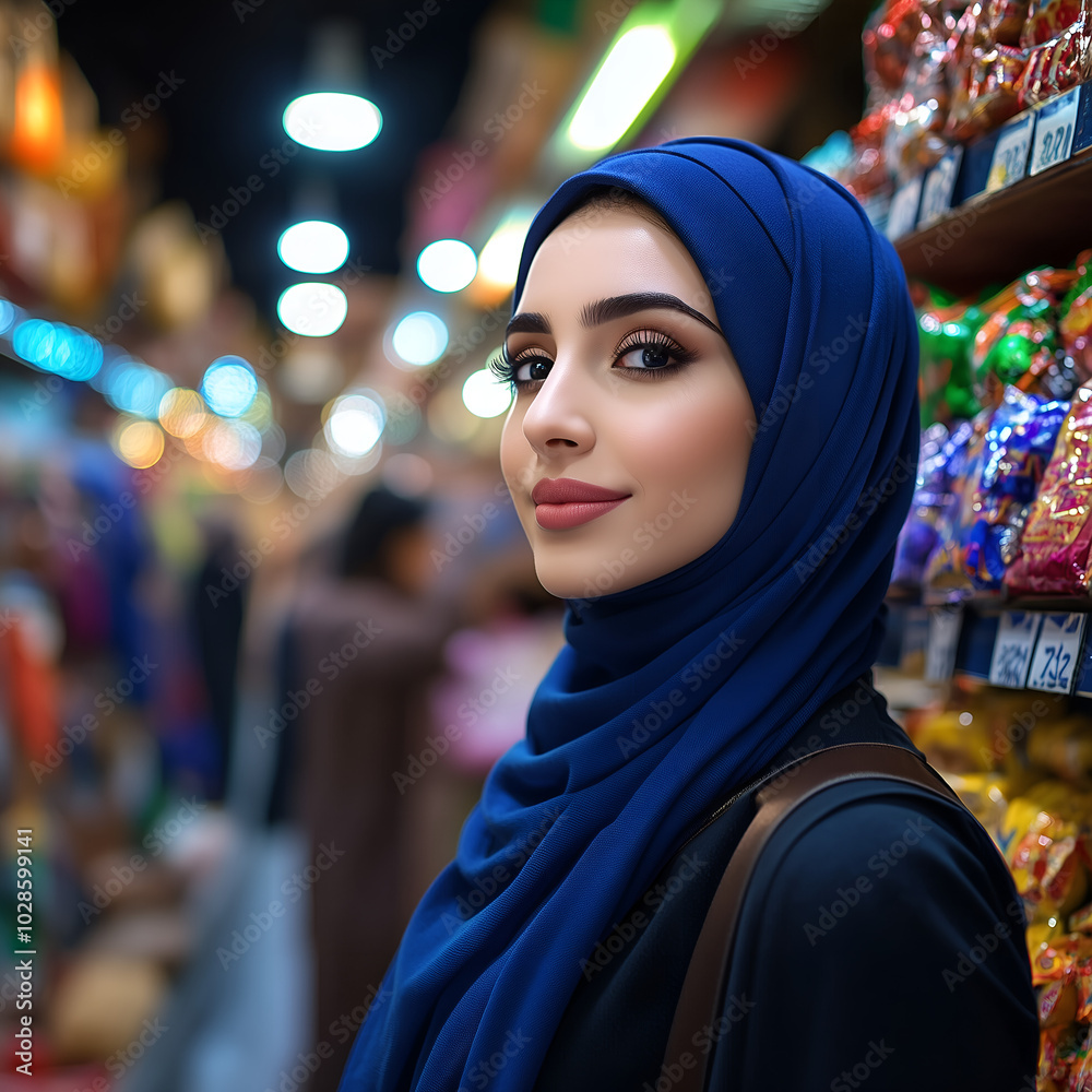 pretty muslim woman while shopping pretty muslim woman while shopping