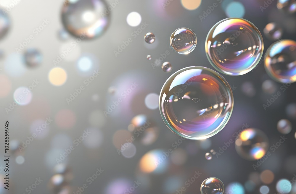 Macro close up of soap bubbles. Transparent drops liquid bubbles molecules. Colorful Abstract Background. Macro close up of soap bubbles. Transparent drops liquid bubbles molecules. Colorful Abstract Background.
