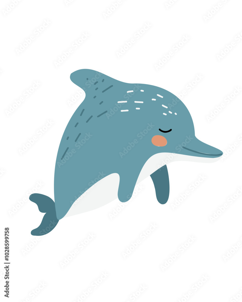 Children's cute dolphin vector illustration Children's cute dolphin vector illustration