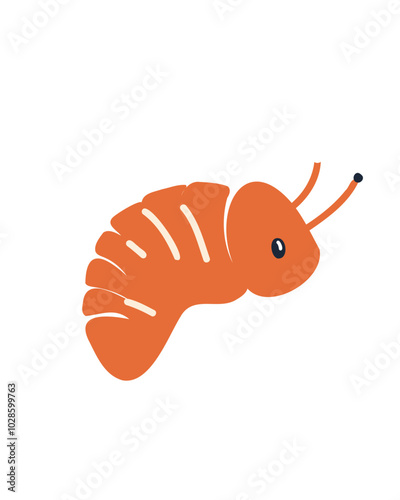 Cute larva, children's cartoon vector illustration