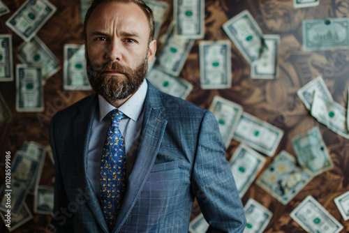 AI generated image of confident banker broker financial director photo