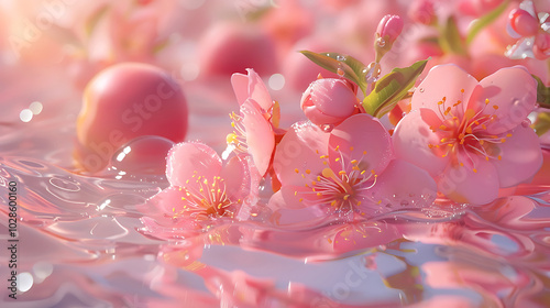 pink flower and peach