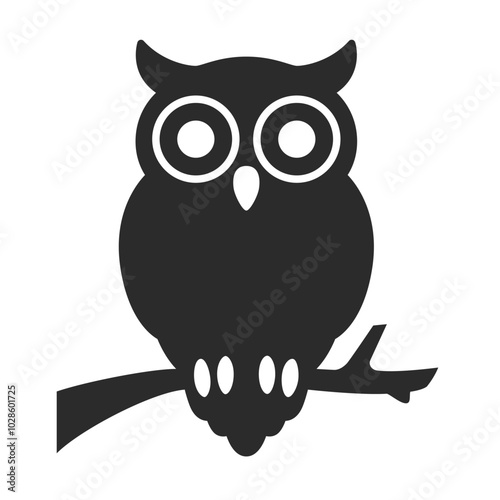 Owl icon. Owl silhouette design vector illustration.