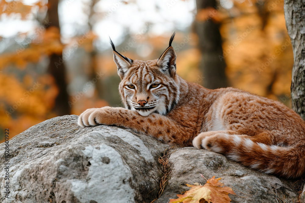 An animal in a autumn forest designed with with generative ai technology An animal in a autumn forest designed with with generative ai technology