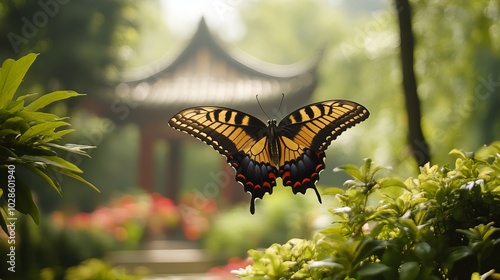 A butterfly in Zhuozheng Garden. photo