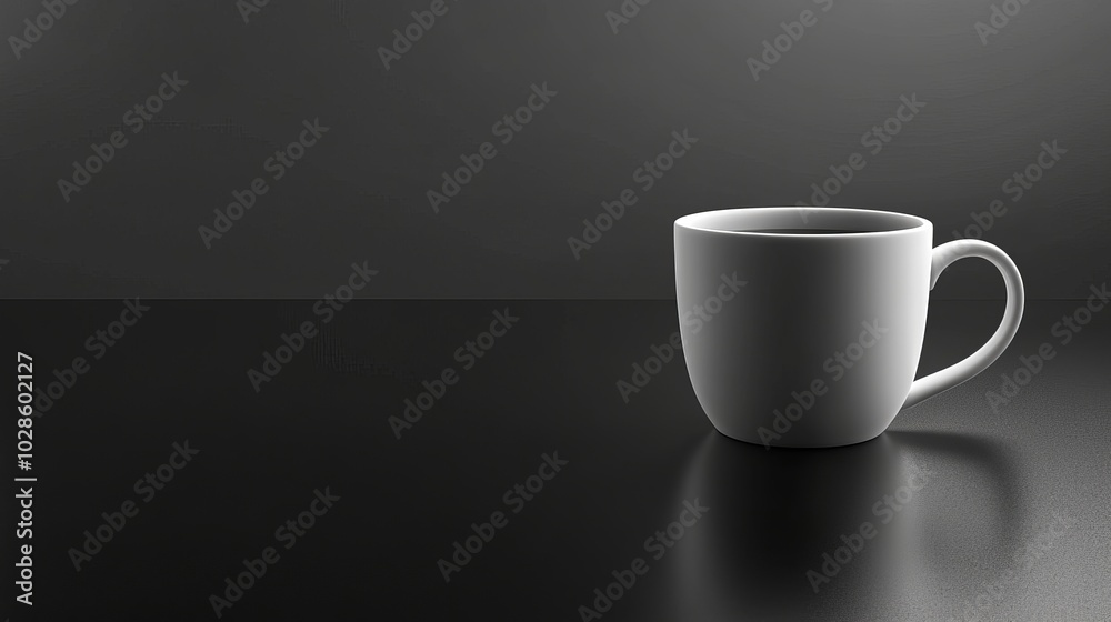 A coffee cup placed on a black table, captured with a shallow depth of field. A coffee cup placed on a black table, captured with a shallow depth of field.