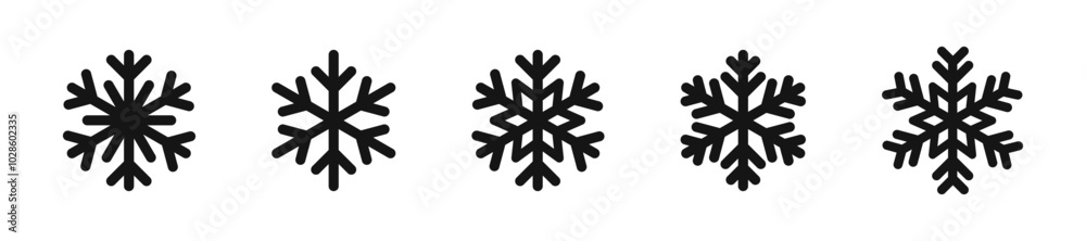 Snowflake vector icon set Snowflake vector icon set