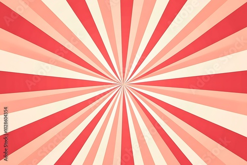 coral and white sunburst background