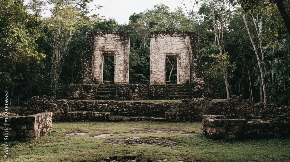 Ancient Ruins Surrounded by Lush Greenery Ancient Ruins Surrounded by Lush Greenery