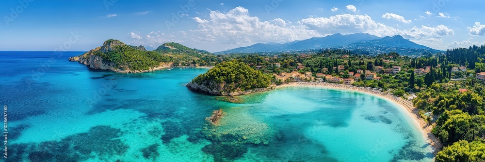 Corfu Aerial View: Porto Timoni, a Greek Summer Paradise with Stunning Beach Views