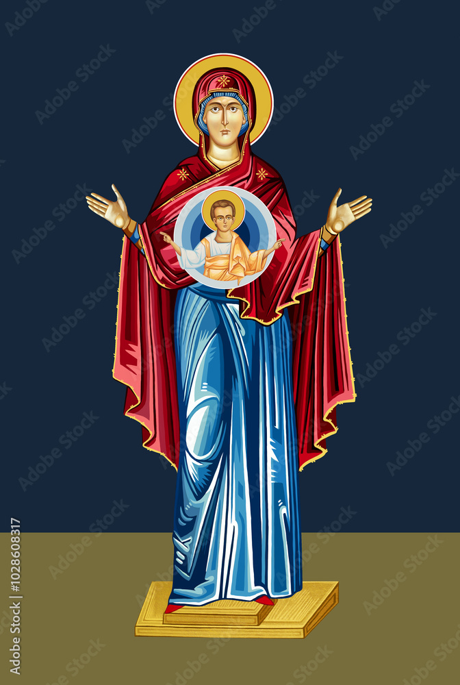 Fototapeta premium The Unbreakable Wall. Illustration in Byzantine style