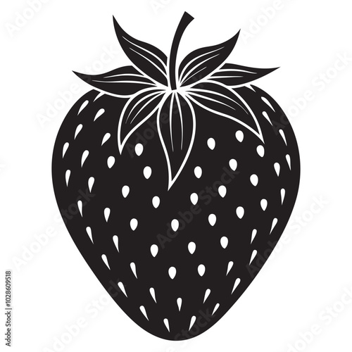 Strawberry Silhouette Vector Graphic Design