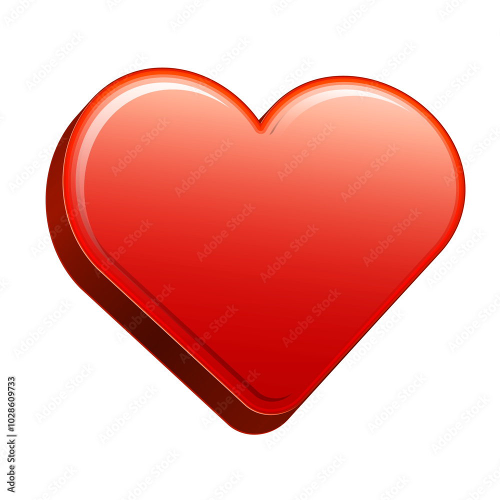 Isolated 3d vector of red heart illustration Isolated 3d vector of red heart illustration