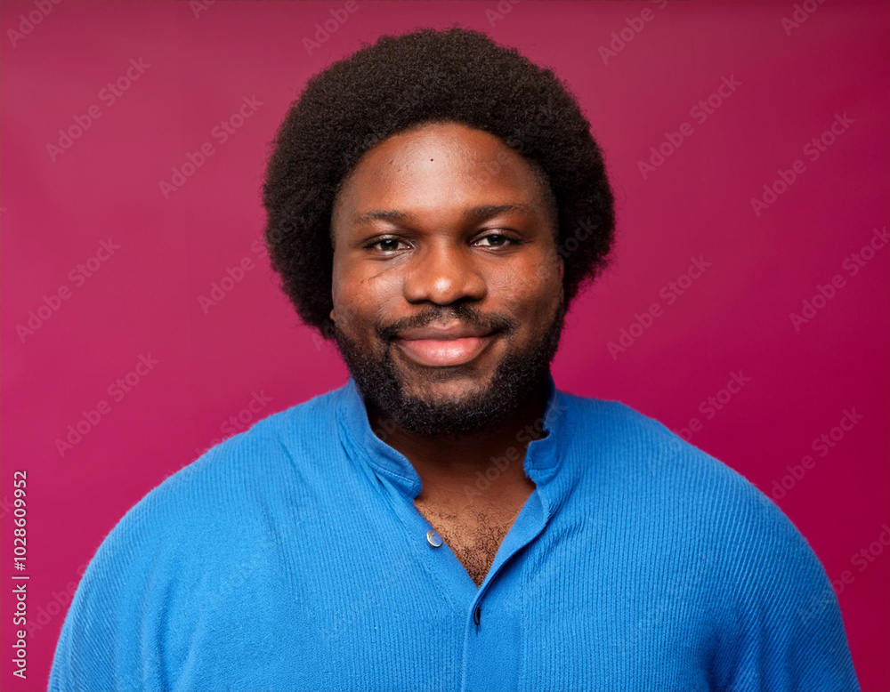 Headshot Portrait of a Smiling Man with Contemporary Style, Isolated on Color Background with Ample Copy Space Headshot Portrait of a Smiling Man with Contemporary Style, Isolated on Color Background with Ample Copy Space