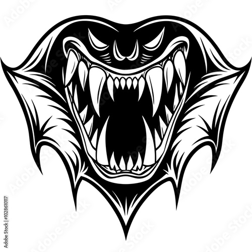 silhouette of a Halloween Vampire Fangs vector black