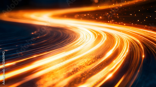Energy Light Lines Flow on background