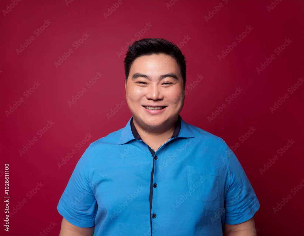 Headshot Portrait of a Smiling Man with Contemporary Style, Isolated on Color Background with Ample Copy Space Headshot Portrait of a Smiling Man with Contemporary Style, Isolated on Color Background with Ample Copy Space