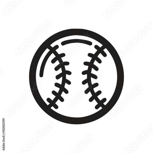 Baseball icon on white background