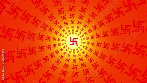 Swastik symbol (Swastika) Animation is sign of hindu prosperity and good fortune