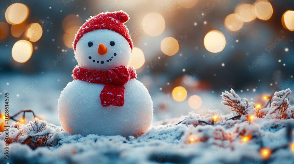 Charming Heart-Shaped Snowman with Red Scarf Charming Heart-Shaped Snowman with Red Scarf