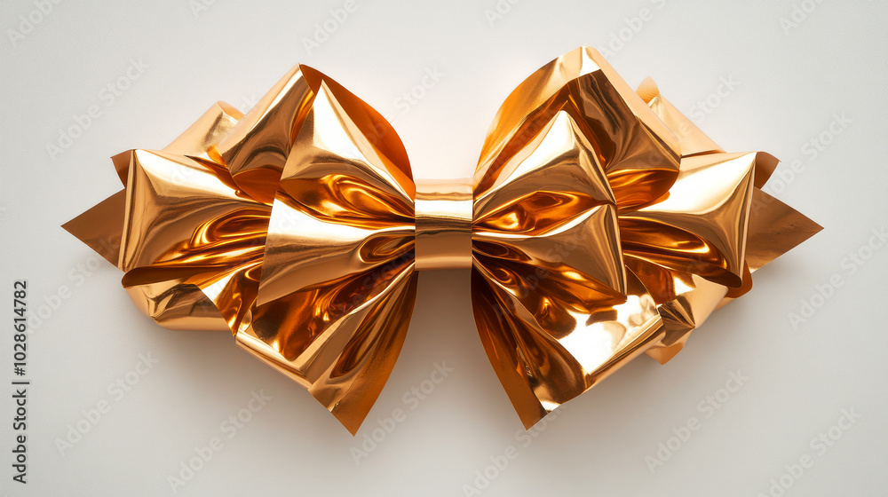 Large Shimmering Gold Metallic Bow Decoration Large Shimmering Gold Metallic Bow Decoration