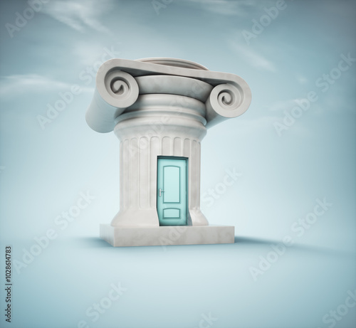 Roman columns and a closed ...