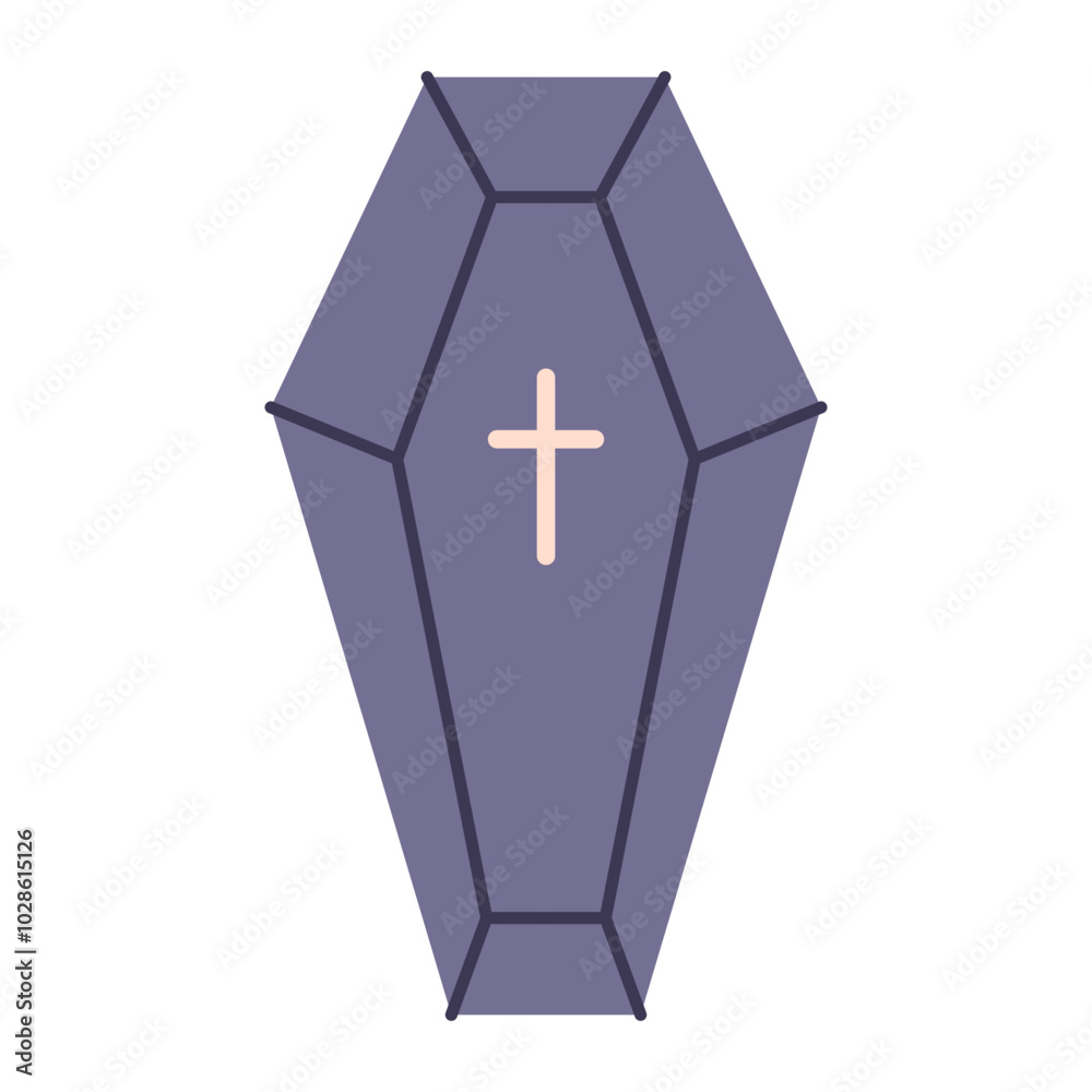 Obraz premium Halloween coffin.Vector illustration.Isolated on white background.