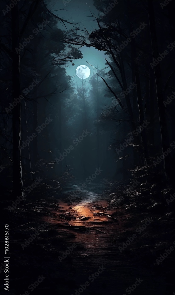 “Moonlit Path: Into the Enchanted Forest” “Moonlit Path: Into the Enchanted Forest”