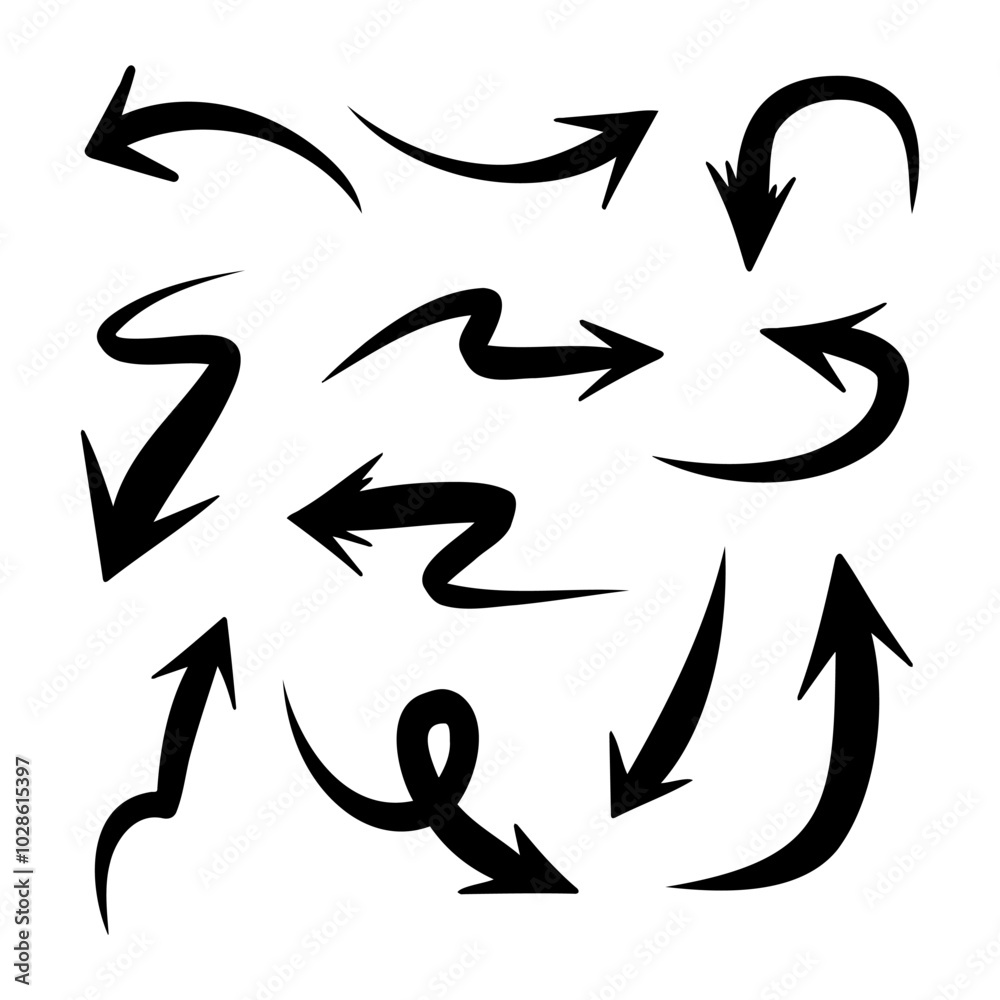 illustration of a set of doodle arrows, the design elements you need illustration of a set of doodle arrows, the design elements you need