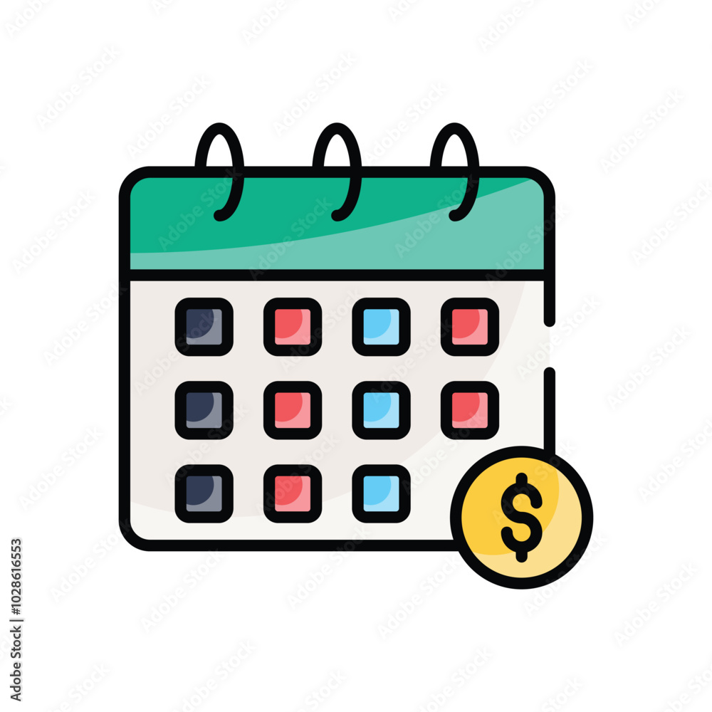 Financial Calendar vector icon Financial Calendar vector icon