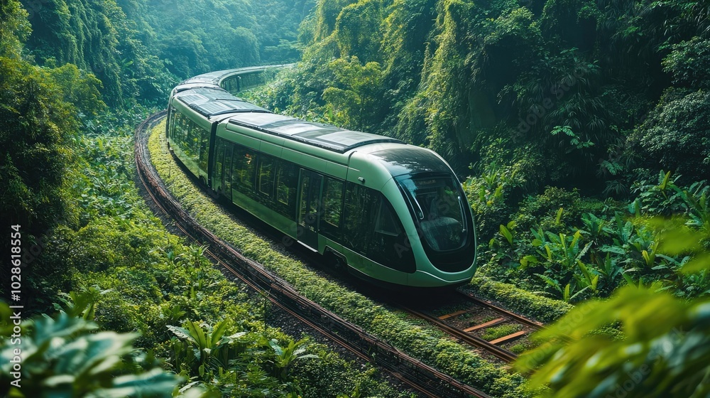 Fototapeta premium A green travel app, offering eco-friendly accommodations and transportation options