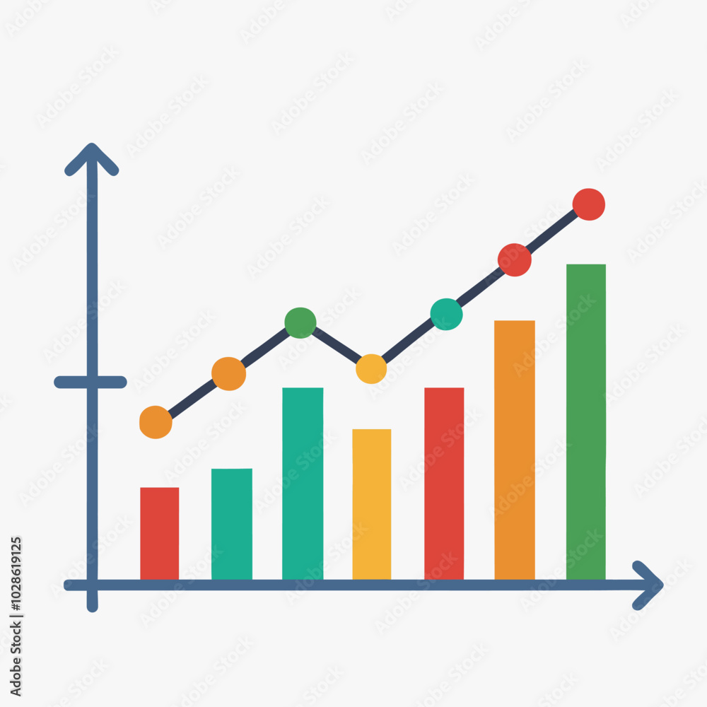 Chart Trend Icon vector in Flat Design Style Chart Trend Icon vector in Flat Design Style