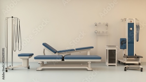 Medical Examination Room Interior with Equipment and Furniture photo