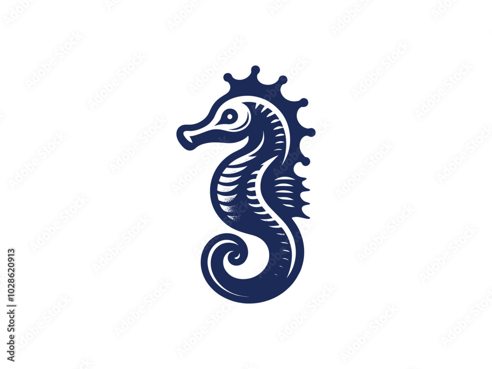 Obraz premium Seahorse. vintage engraving vector sea illustration, emblem, logo
