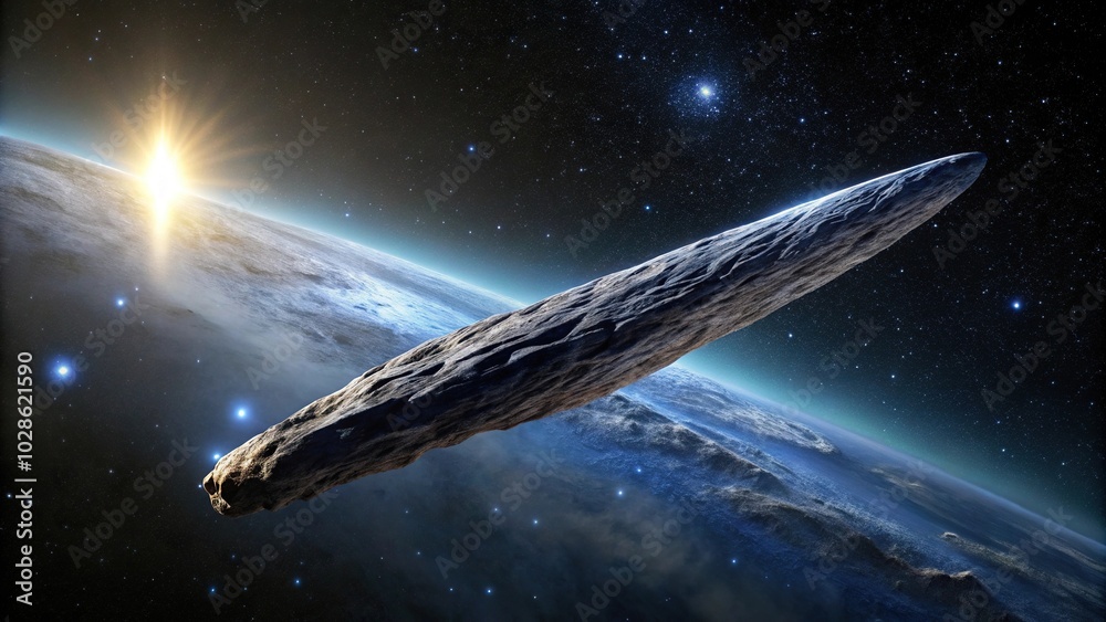 custom made wallpaper toronto digitalOumuamua comet in space with realistic texture and lighting
