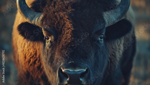 Close-up Portrait of a Bison