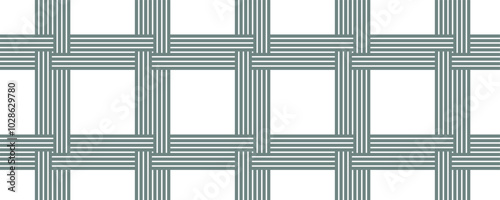 Lattice geometric seamless pattern vector design, trendy retro style minimal grid tiling, monochrome net linear art.