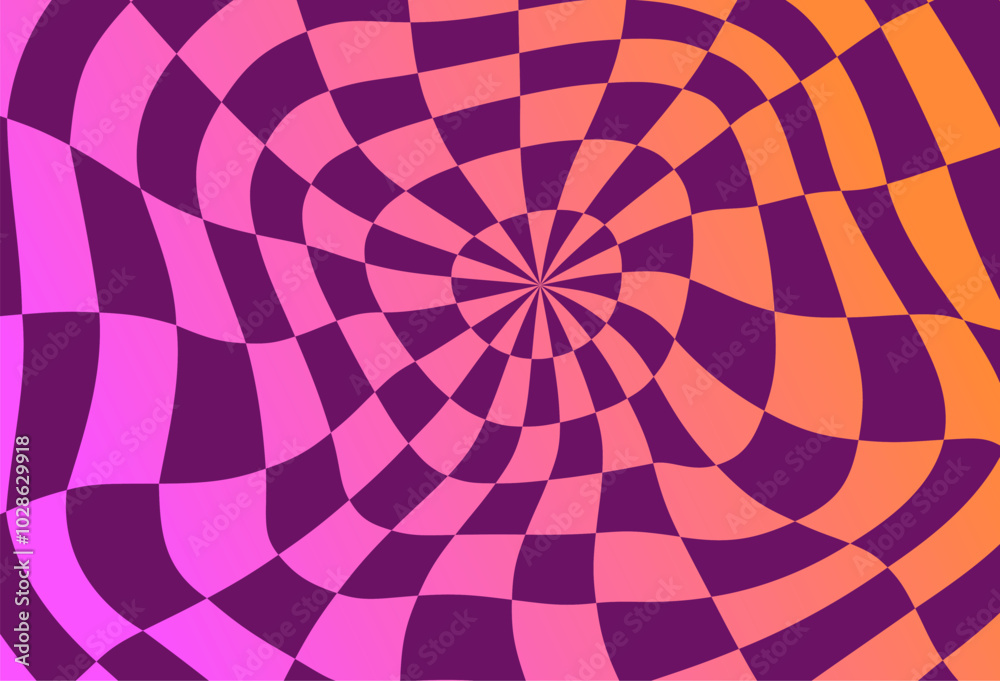 Psychedelic checkerboard pattern Psychedelic checkerboard pattern