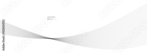 Vector abstract background with wave of flowing particles, smoke flowing light grey design, smooth and soft relaxing image.